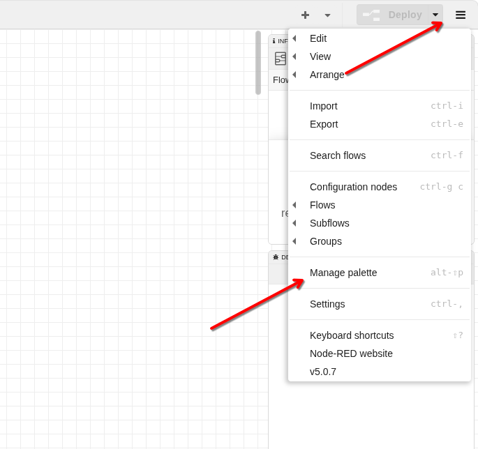Menu Manage Palette